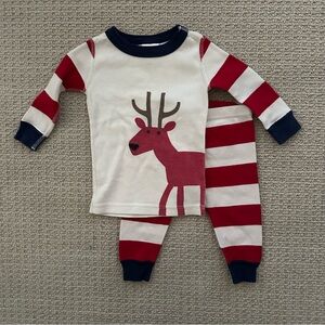 Hanna Andersson Organic Cotton Pajama Set Christmas Holiday Reindeer Moose 6-12m